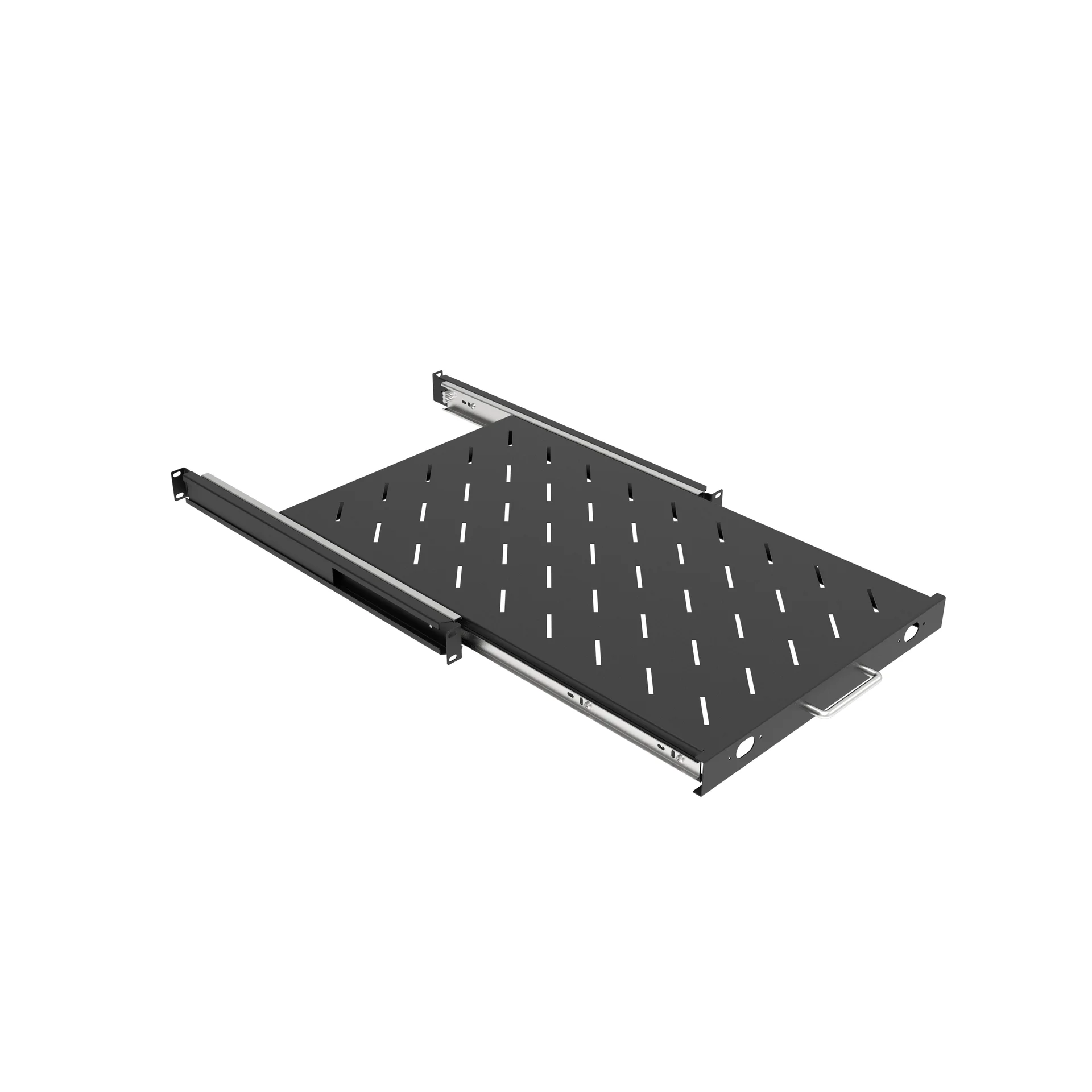 Полка выдвижная для шкафов глубиной 1000мм, (глубина полки 710мм) распределенная нагрузка 20кг, цвет-черный (SNR-SHELF-10071-20BS)